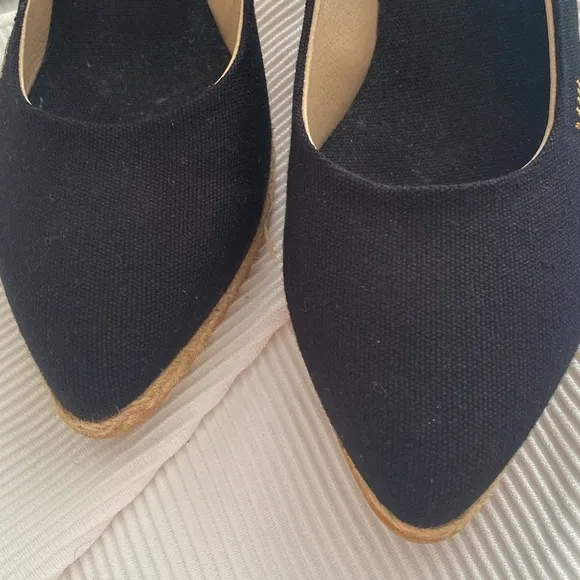 Viscata Barcelona Palomera Canvas Espadrille Wedges In Black size 42 US size 11