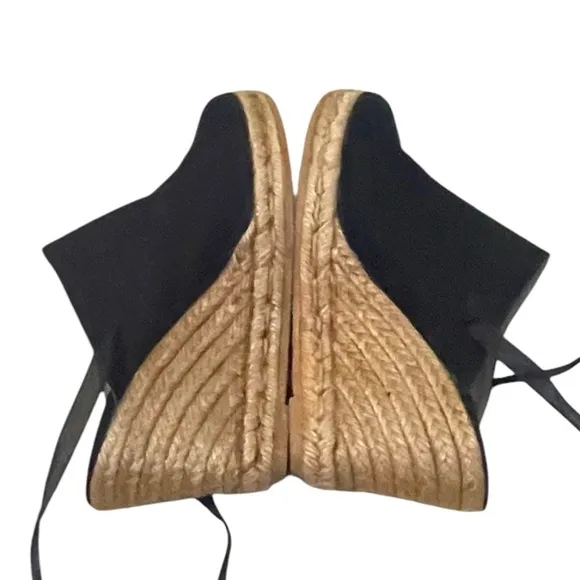 VISCATA Clog, Soft Canvas, Slip-on, Closed Toe, Black Espadrilles Heel, Size 39