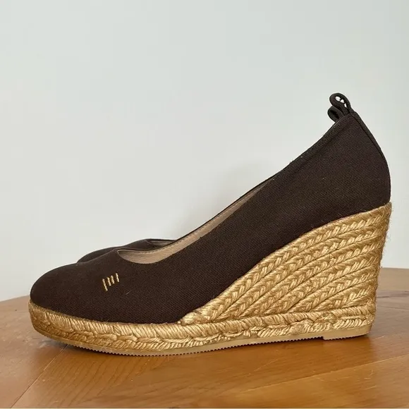 VISCATA Marquesa Canvas Wedge Pumps Size 41 / 10