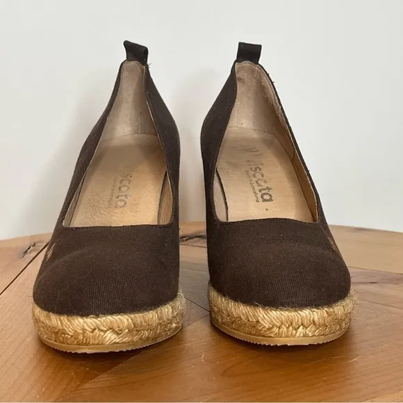 VISCATA Marquesa Canvas Wedge Pumps Size 41 / 10