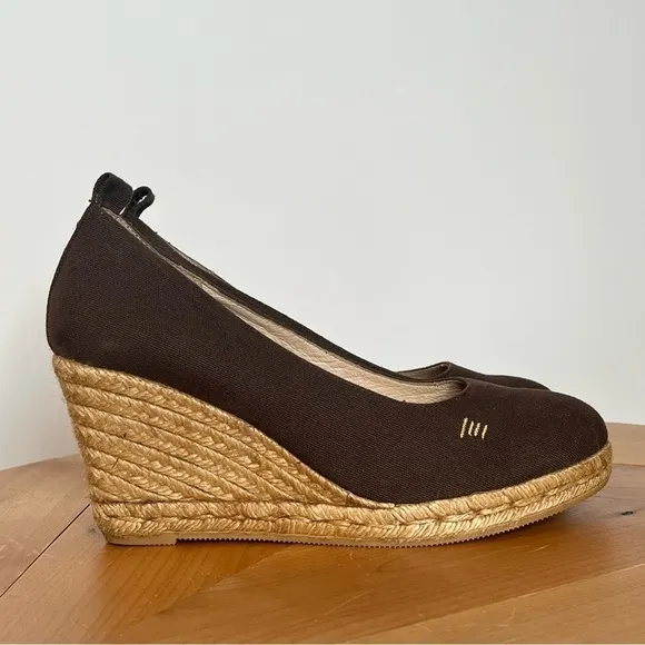 VISCATA Marquesa Canvas Wedge Pumps Size 41 / 10