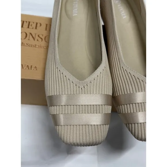 VIVAIA Comfortable Everyday Shoes Beige Ballet Flats size EU/39 US/8