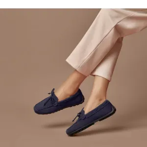 Vivaia Jackie Square Toe Loafers in Navy Driving Loafer Size 9.5