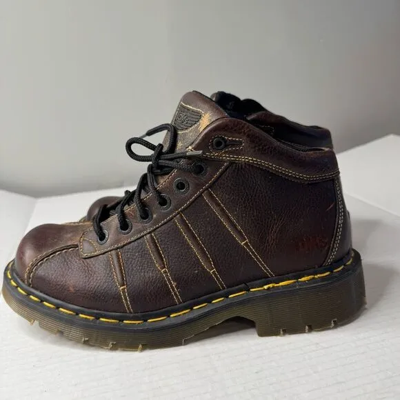 VTG Dr. Martens 9763 Brown Ankle Boots Chunky 7 Eye men’s size 8 Women’s size 10