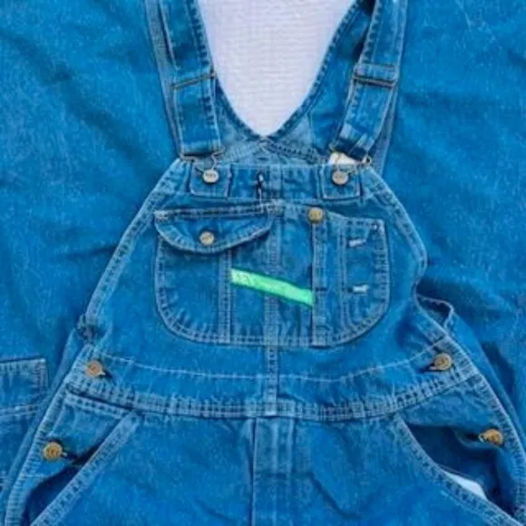 VTG KEY Bib Imperial Denim Jean Overall Men's Size 34 x 30 Blue