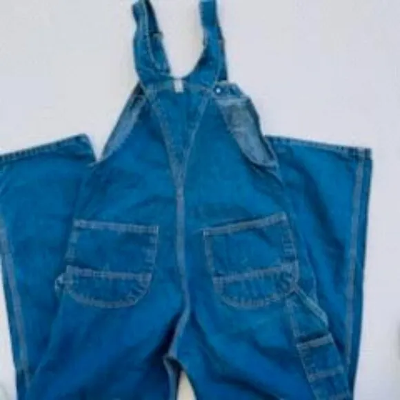 VTG KEY Bib Imperial Denim Jean Overall Men's Size 34 x 30 Blue
