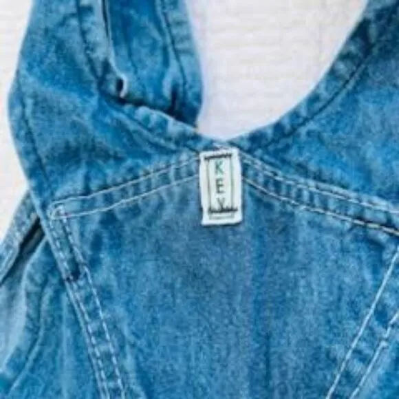 VTG KEY Bib Imperial Denim Jean Overall Men's Size 34 x 30 Blue