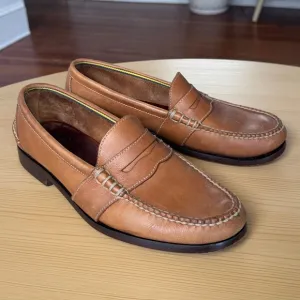 Vtg Men's Polo Ralph Lauren Rancourt Edric Tan Leather Penny Loafers size 8