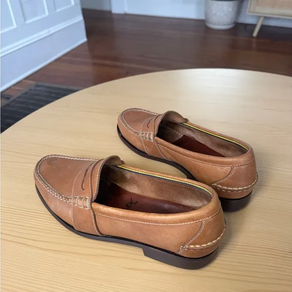 Vtg Men's Polo Ralph Lauren Rancourt Edric Tan Leather Penny Loafers size 8