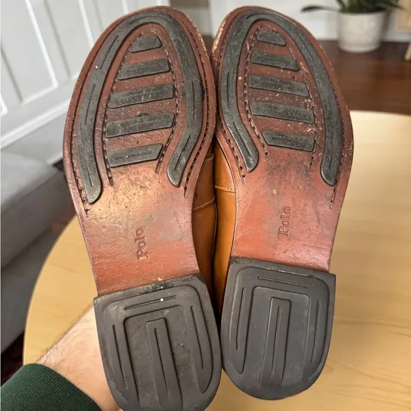 Vtg Men's Polo Ralph Lauren Rancourt Edric Tan Leather Penny Loafers size 8