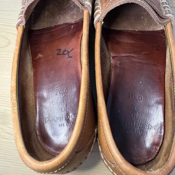 Vtg Men's Polo Ralph Lauren Rancourt Edric Tan Leather Penny Loafers size 8