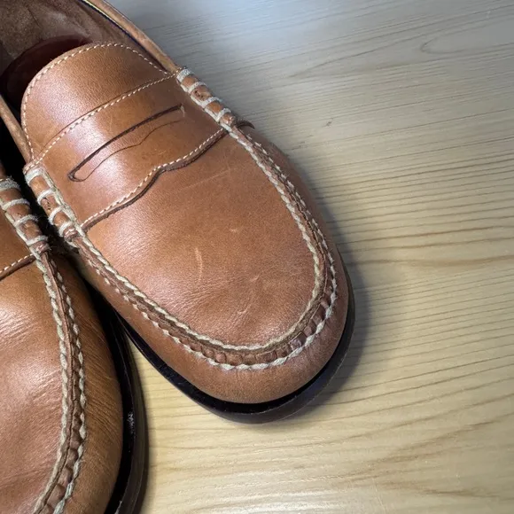Vtg Men's Polo Ralph Lauren Rancourt Edric Tan Leather Penny Loafers size 8