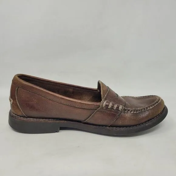 VTG Polo Ralph Lauren Penny Loafers Shoes Mens 10D Brown Leather Preppy Academia