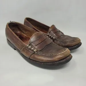 VTG Polo Ralph Lauren Penny Loafers Shoes Mens 10D Brown Leather Preppy Academia