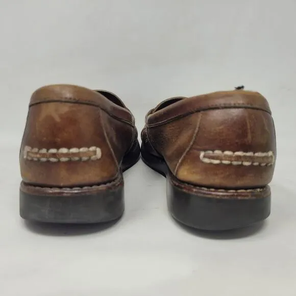 VTG Polo Ralph Lauren Penny Loafers Shoes Mens 10D Brown Leather Preppy Academia