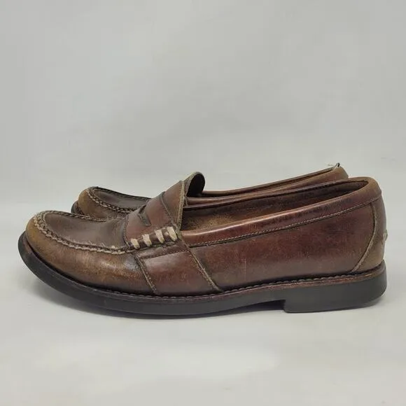 VTG Polo Ralph Lauren Penny Loafers Shoes Mens 10D Brown Leather Preppy Academia