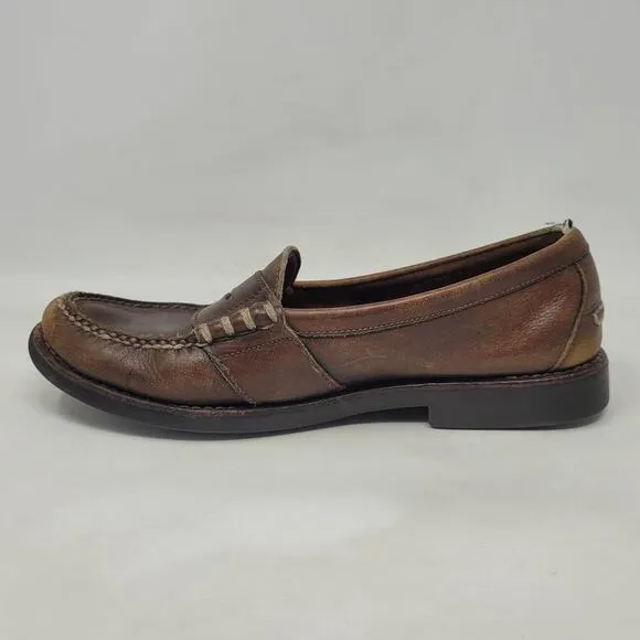 VTG Polo Ralph Lauren Penny Loafers Shoes Mens 10D Brown Leather Preppy Academia