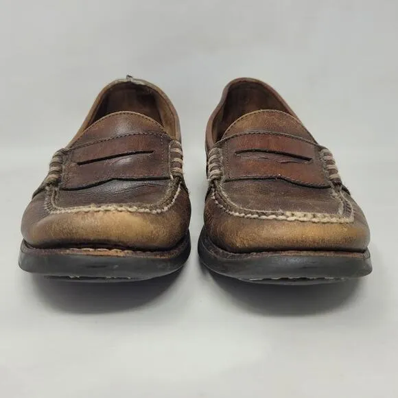 VTG Polo Ralph Lauren Penny Loafers Shoes Mens 10D Brown Leather Preppy Academia