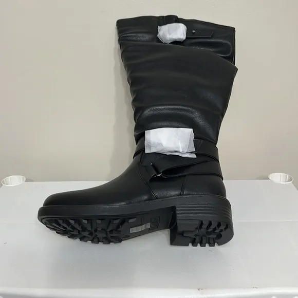 W316 Black Sabina High Shaft Boots Wide Calf 7.5 M