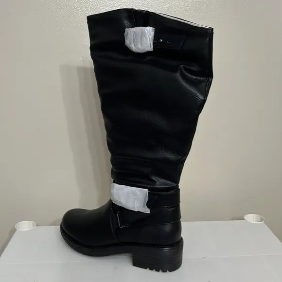 W316 Black Sabina High Shaft Boots Wide Calf 7.5 M