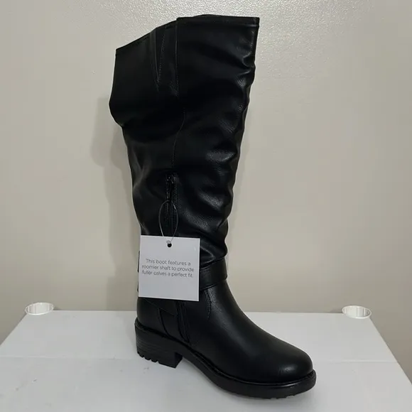 W316 Black Sabina High Shaft Boots Wide Calf 7.5 M