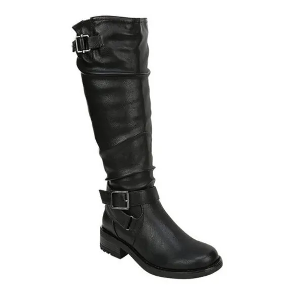 W316 Black Sabina High Shaft Boots Wide Calf 7.5 M