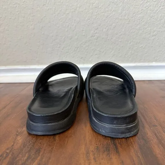 Wal &amp; Pai Lake-3 Slide Sandals in Black Leather