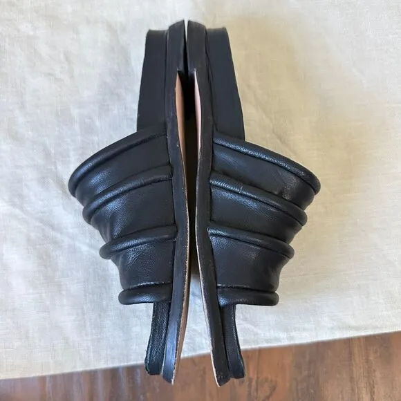 Wal &amp; Pai Lake-3 Slide Sandals in Black Leather