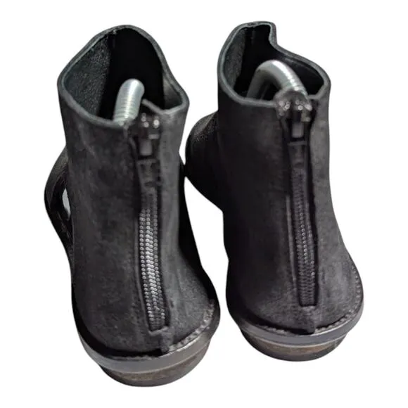 Walk by Anat Dahari Black Leather Handmade Open Toe Closed Heel Sandals 37 6.5