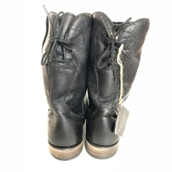 Walk Over Vintage Leather Pull Mid Calf Moto Boots