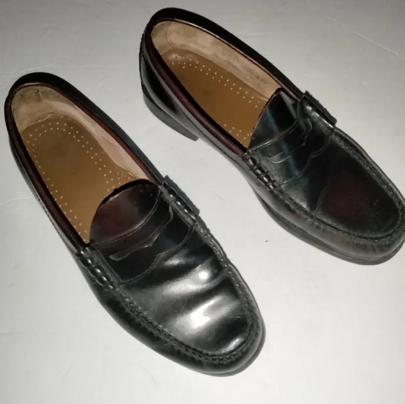Weejuns (Size 9) Men's Dark Mahogany Leather Slip-on Preppy Penny Loafers