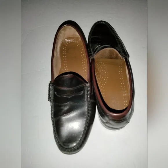 Weejuns (Size 9) Men's Dark Mahogany Leather Slip-on Preppy Penny Loafers