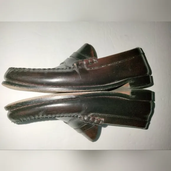 Weejuns (Size 9) Men's Dark Mahogany Leather Slip-on Preppy Penny Loafers