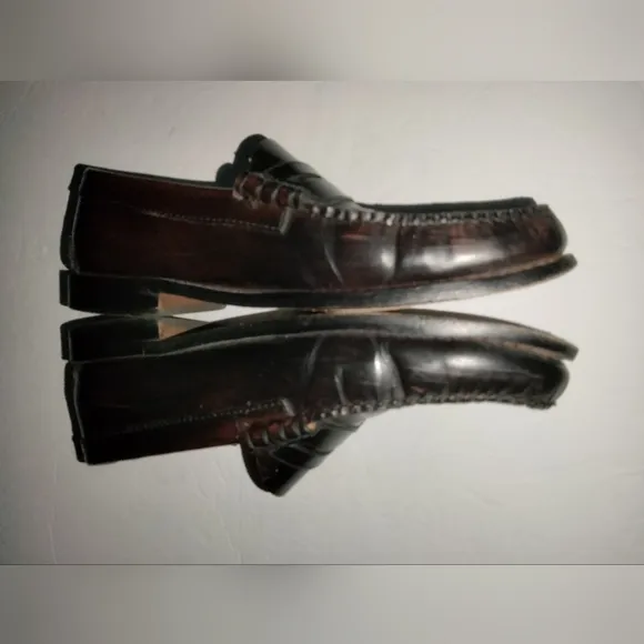 Weejuns (Size 9) Men's Dark Mahogany Leather Slip-on Preppy Penny Loafers