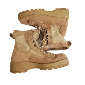 Wellco Military Combat Lace Up 6.5W Tan Leather Hot Boots Chunky