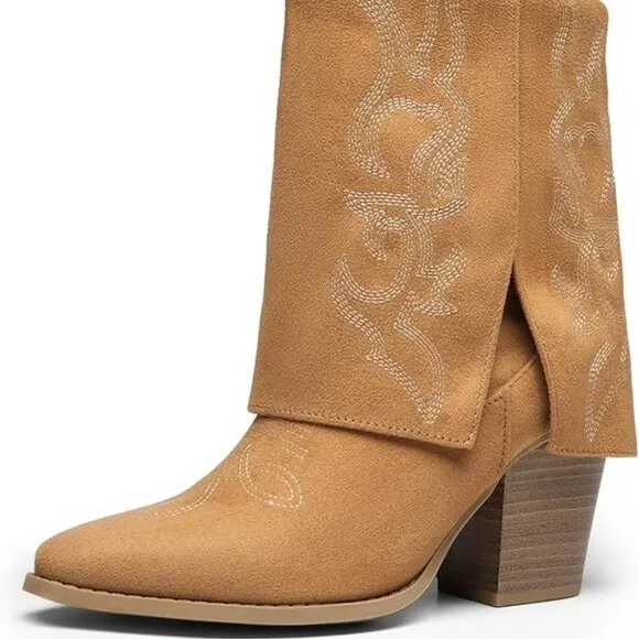 Western cowgirl mid calf boots
