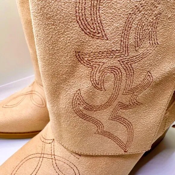Western cowgirl mid calf boots
