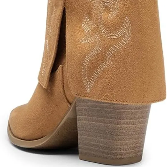 Western cowgirl mid calf boots