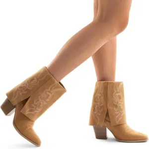 Western cowgirl mid calf boots