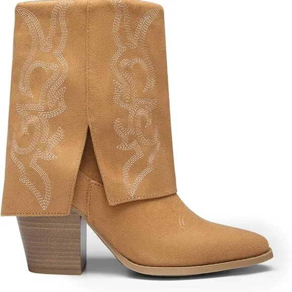 Western cowgirl mid calf boots