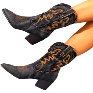 Western ladies denim boots, sz 10