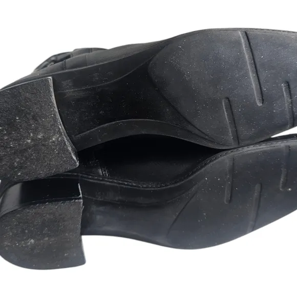 Westies GET READY Leather Smooth Biker Buckle Black Ankle Boots 9M