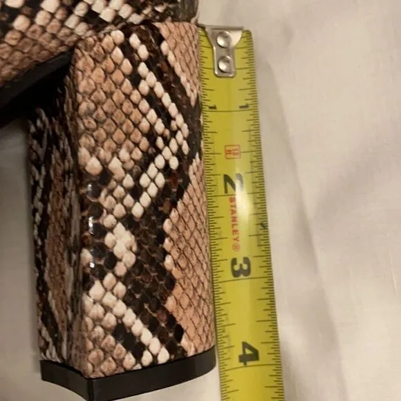 WILD DIVA SNAKESKIN MOTIF BOOTS.  NEW