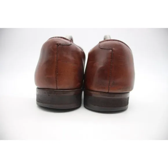 WOLF &amp; SHEPHERD  Brown Ringer Leather Penny Loafers Men's Size 10.5 Dress Shoes