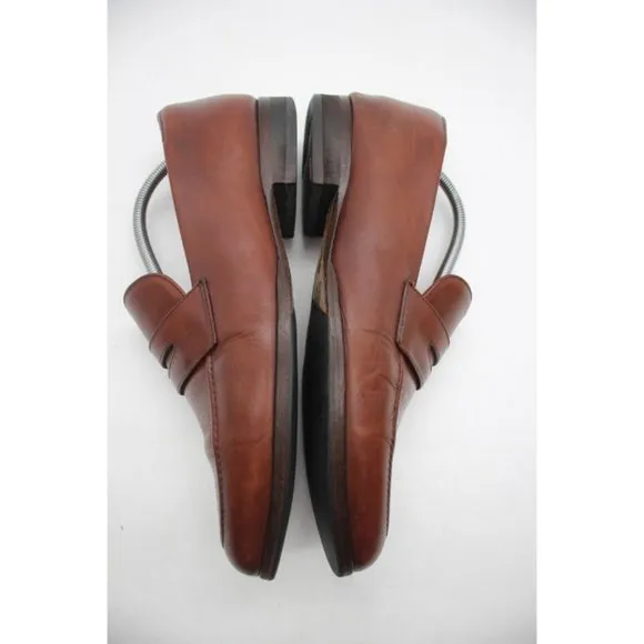 WOLF &amp; SHEPHERD  Brown Ringer Leather Penny Loafers Men's Size 10.5 Dress Shoes