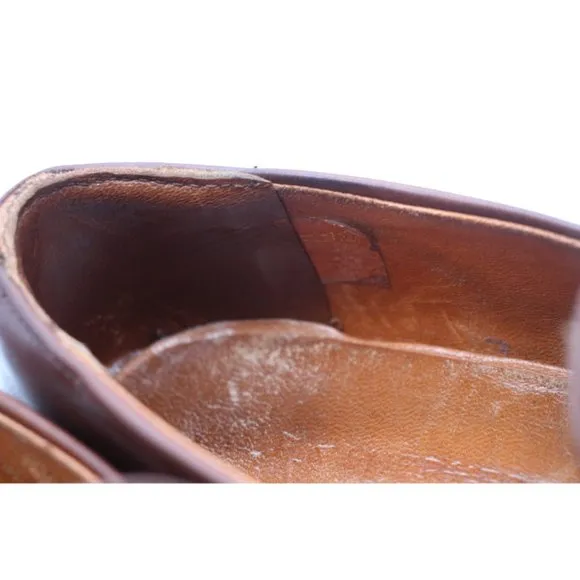 WOLF &amp; SHEPHERD  Brown Ringer Leather Penny Loafers Men's Size 10.5 Dress Shoes