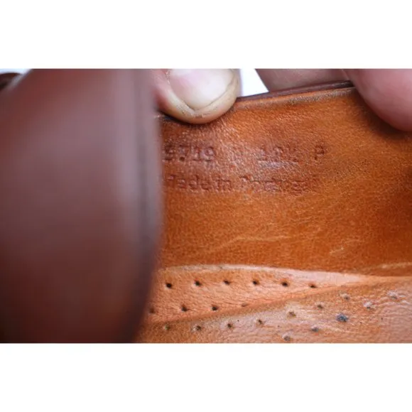WOLF &amp; SHEPHERD  Brown Ringer Leather Penny Loafers Men's Size 10.5 Dress Shoes