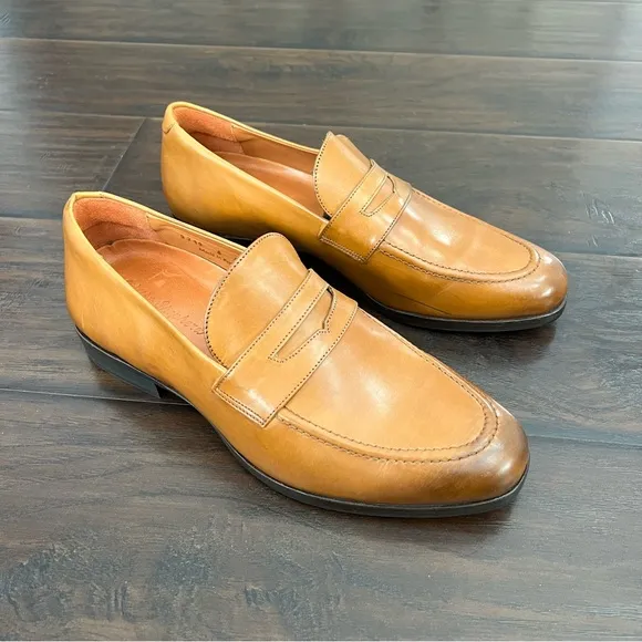 Wolf &amp; Shepherd Mens leather penny loafers size 8 made in Portugal 🇵🇹