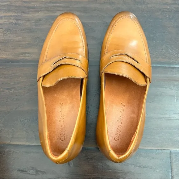 Wolf &amp; Shepherd Mens leather penny loafers size 8 made in Portugal 🇵🇹