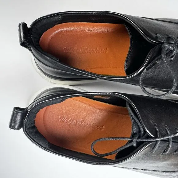 Wolf and Shepherd Lace Up Hybrid Dress Sneakers Leather Men US 13 Black Portugal